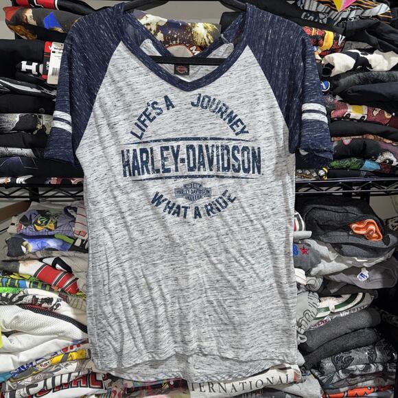 Y2K Harley Davidson North Carolina Life’s A Journey Shirt Size Large - Picture 1 of 6